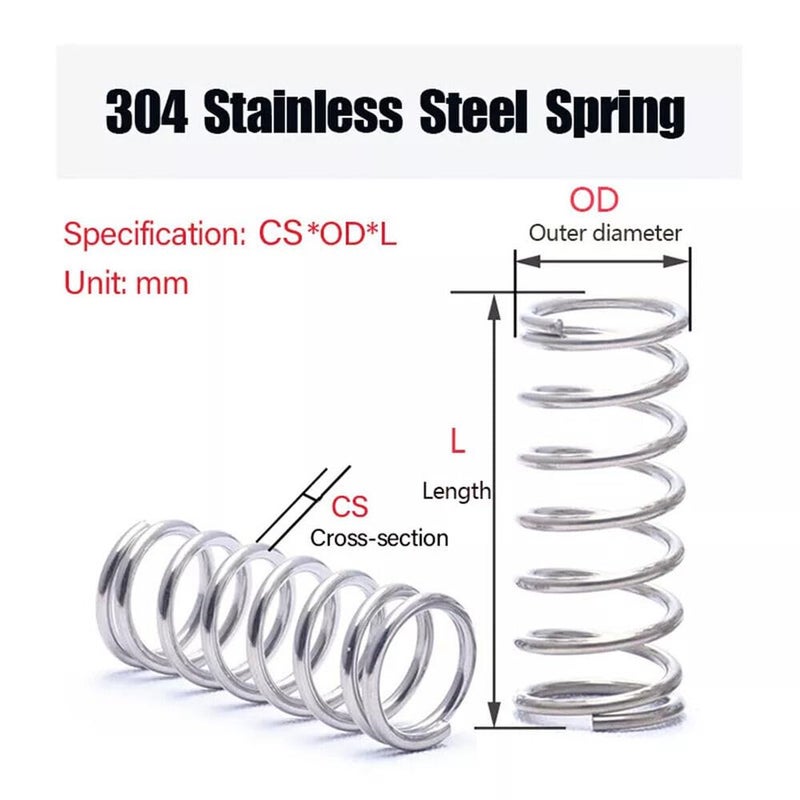 304 Stainless Steel Compression Spring 2x14x150mm Shock Absorption Customizable Sizes - Image 4